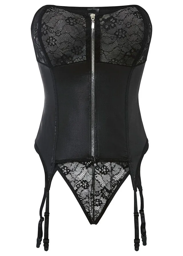 Corsé y braguita (2 piezas) Negro
